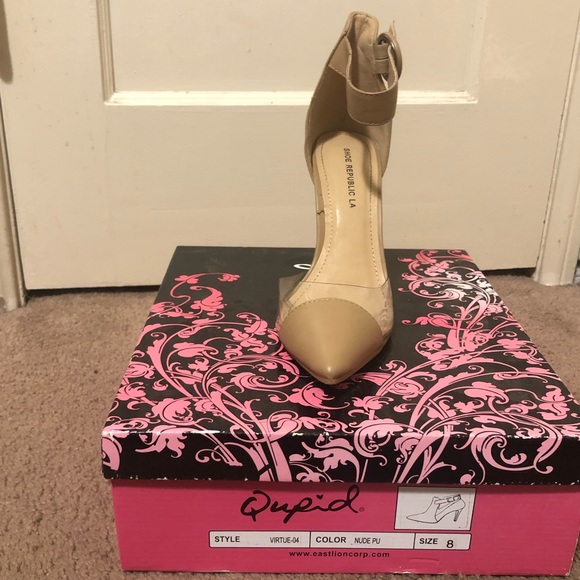 Faux Leather Ankle Strap Heels - Picture 2 of 5